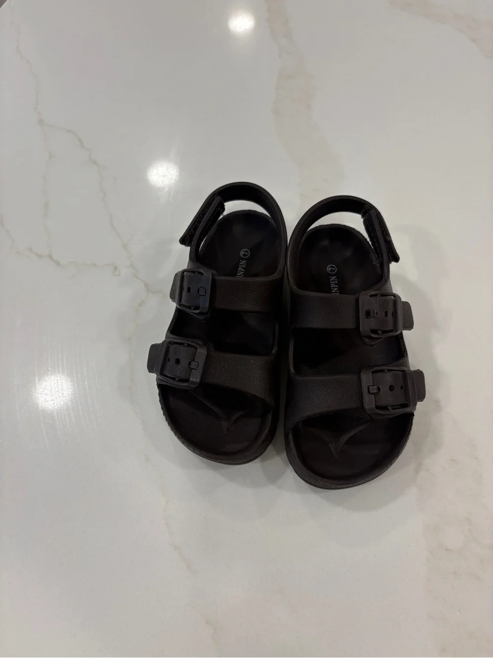 NWOT Toddler Waterproof Brown Double-Buckle Sandals Size 7